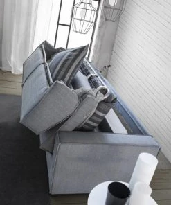 Talamo Italia Banquettes Canapé-lit 3 Places En Tissu Gris -Magasin Méridiennes canape lit 3 places en tissu gris 3