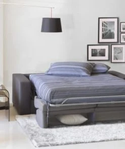 Talamo Italia Banquettes Canapé-Lit 3 Places En Tissu Gris Et Anthracite -Magasin Méridiennes canape lit 3 places en tissu gris et anthracite 10