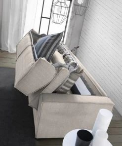 Talamo Italia Banquettes Canapé-Lit 3 Places En Tissu Gris Tourterelle -Magasin Méridiennes canape lit 3 places en tissu gris tourterelle 3