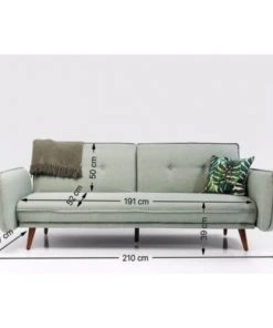 Kare Design Banquettes Canapé-lit 3 Places En Tissu Vert -Magasin Méridiennes canape lit 3 places en tissu vert 4