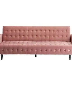 Kare Design Banquettes Canapé-lit 3 Places En Velours Rose Capitonné