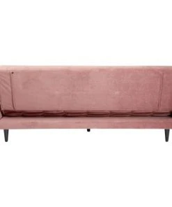 Kare Design Banquettes Canapé-lit 3 Places En Velours Rose Capitonné -Magasin Méridiennes canape lit 3 places en velours rose capitonne 3