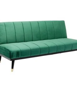 Kare Design Banquettes Canapé-lit 3 Places En Velours Vert -Magasin Méridiennes canape lit 3 places en velours vert 3
