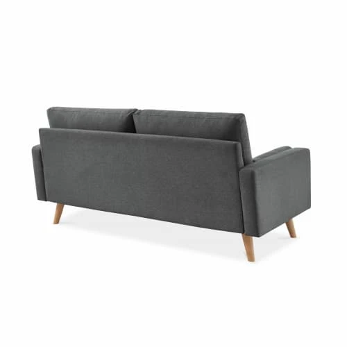 Alice's Garden Canapés Petits Prix Canapé Scandinave 3 Places En Tissu Gris Foncé Droit 5 Alice's Garden Canapés Petits Prix Canapé Scandinave 3 Places En Tissu Gris Foncé Droit – Image 3