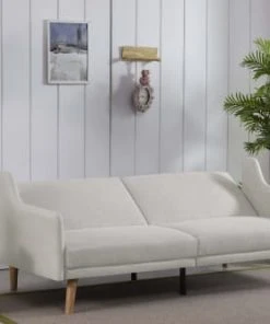 Concept Usine Canapés Petits Prix Canapé Scandinave Convertible 3 Places En Tissu Gris Clair -Magasin Méridiennes canape scandinave convertible 3 places en tissu gris clair 2