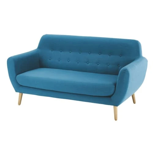 Maisons Du Monde Canapés Petits Prix Canapé Style Scandinave 2/3 Places Bleu Pétrole 4 Maisons Du Monde Canapés Petits Prix Canapé Style Scandinave 2/3 Places Bleu Pétrole – Image 2