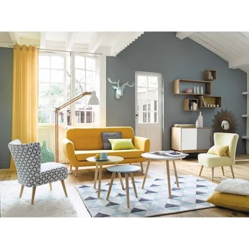 Maisons Du Monde Canapés Petits Prix Canapé Style Scandinave 2/3 Places Jaune 7 Maisons Du Monde Canapés Petits Prix Canapé Style Scandinave 2/3 Places Jaune – Image 5