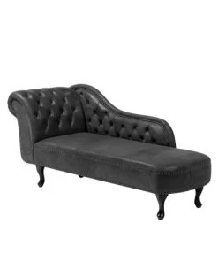 Beliani Méridiennes Chaise Longue Chesterfield Grise En Cuir PU -Magasin Méridiennes chaise longue chesterfield grise en cuir pu 2