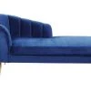Beliani Méridiennes Chaise Longue Côté Gauche En Velours Bleu Cobalt -Magasin Méridiennes chaise longue cote gauche en velours bleu cobalt