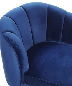 Beliani Méridiennes Chaise Longue Côté Gauche En Velours Bleu Cobalt -Magasin Méridiennes chaise longue cote gauche en velours bleu cobalt 5
