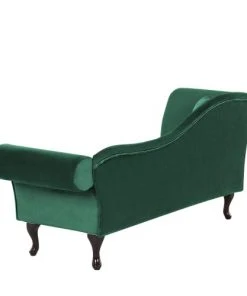 Beliani Méridiennes Chaise Longue Côté Gauche En Velours Vert Foncé -Magasin Méridiennes chaise longue cote gauche en velours vert fonce 3