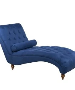 Beliani Méridiennes Chaise Longue En Tissu Bleu -Magasin Méridiennes chaise longue en tissu bleu 3