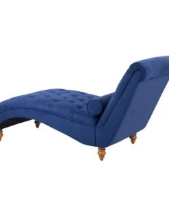 Beliani Méridiennes Chaise Longue En Tissu Bleu -Magasin Méridiennes chaise longue en tissu bleu 4