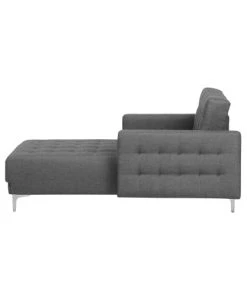 Beliani Méridiennes Chaise Longue En Tissu Gris Clair -Magasin Méridiennes chaise longue en tissu gris clair 2