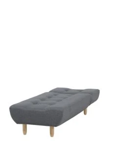 Beliani Canapés Modulables Chaise Longue En Tissu Gris Foncé -Magasin Méridiennes chaise longue en tissu gris fonce 2
