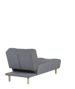 Beliani Canapés Modulables Chaise Longue En Tissu Gris Foncé -Magasin Méridiennes chaise longue en tissu gris fonce 3