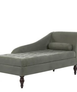Beliani Méridiennes Chaise Longue En Tissu Gris Foncé Avec Rangement -Magasin Méridiennes chaise longue en tissu gris fonce avec rangement 2