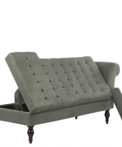 Beliani Méridiennes Chaise Longue En Tissu Gris Foncé Avec Rangement -Magasin Méridiennes chaise longue en tissu gris fonce avec rangement 3
