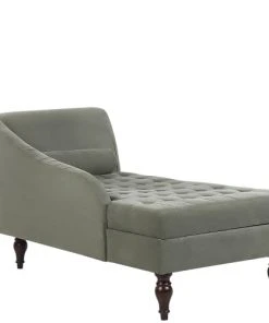 Beliani Méridiennes Chaise Longue En Tissu Gris Foncé Avec Rangement -Magasin Méridiennes chaise longue en tissu gris fonce avec rangement 5