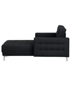 Beliani Méridiennes Chaise Longue En Tissu Gris Graphite -Magasin Méridiennes chaise longue en tissu gris graphite 2