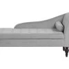 Beliani Méridiennes Chaise Longue En Velours Gris Clair Avec Rangement -Magasin Méridiennes chaise longue en velours gris clair avec rangement