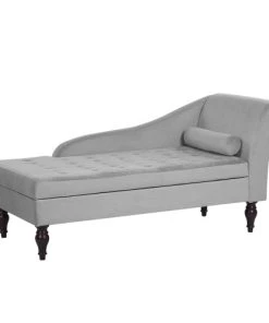 Beliani Méridiennes Chaise Longue En Velours Gris Clair Avec Rangement -Magasin Méridiennes chaise longue en velours gris clair avec rangement 2