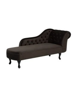 Beliani Méridiennes Chaise Longue En Velours Marron -Magasin Méridiennes chaise longue en velours marron 2