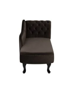 Beliani Méridiennes Chaise Longue En Velours Marron -Magasin Méridiennes chaise longue en velours marron 3