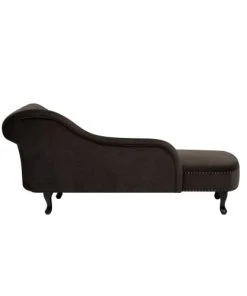 Beliani Méridiennes Chaise Longue En Velours Marron -Magasin Méridiennes chaise longue en velours marron 4