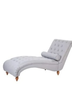 Beliani Méridiennes Chaise Longue Grise