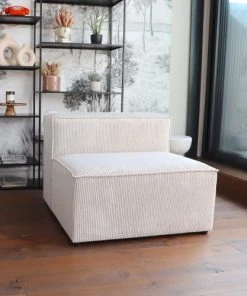 Homifab Canapés Petits Prix Chauffeuse En Velours Côtelé Beige, MADE IN FRANCE -Magasin Méridiennes chauffeuse en velours cotele beige made in france 4