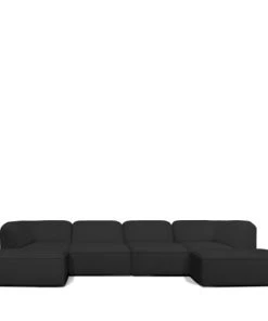 Drawer Canapés Modulables Chauffeuse Pour Canapé Modulable En Tissu Bouclette Noir -Magasin Méridiennes chauffeuse pour canape modulable en tissu bouclette noir 5