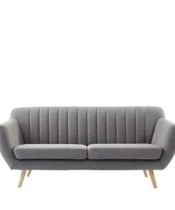 Drawer Canapés Droits DOLNO - Canapé 3 Places En Tissu - Gris Clair