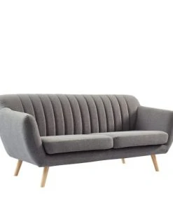 Drawer Canapés Droits DOLNO - Canapé 3 Places En Tissu - Gris Clair -Magasin Méridiennes dolno canape 3 places en tissu gris clair 3