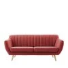 Drawer Canapés Droits DOLNO - Canapé 3 Places En Tissu - Rouge Framboise -Magasin Méridiennes dolno canape 3 places en tissu rouge framboise