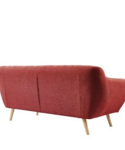 Drawer Canapés Droits DOLNO - Canapé 3 Places En Tissu - Rouge Framboise -Magasin Méridiennes dolno canape 3 places en tissu rouge framboise 4