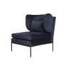 Artecosy Canapés Petits Prix Fauteuil Velours Et Métal Noir Bleu -Magasin Méridiennes fauteuil velours et metal noir bleu
