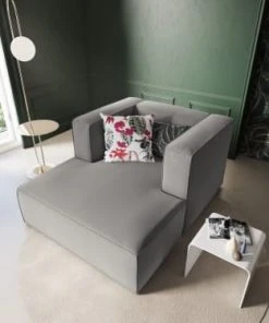 CXL By Christian Lacroix Méridiennes Méridien 1 Place En Tissu Structuré Gris -Magasin Méridiennes meridien 1 place en tissu structure gris 3