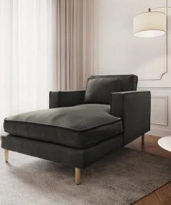 CXL By Christian Lacroix Méridiennes Méridien 1 Place En Tissu Structuré Gris Foncé -Magasin Méridiennes meridien 1 place en tissu structure gris fonce 1