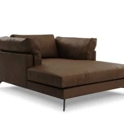 CXL By Christian Lacroix Méridiennes Méridien Cuir Cuirne 1 Place En Cuir Cuir Cognac -Magasin Méridiennes meridien cuir cuirne 1 place en cuir cuir marron fonce 2