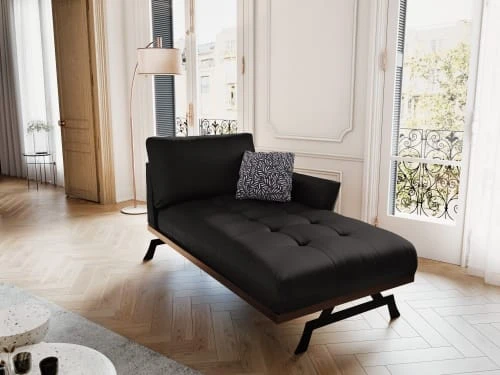 CXL By Christian Lacroix Méridiennes Méridien Cuir Cuirne 1 Place En Cuir Cuir Noir 4 CXL By Christian Lacroix Méridiennes Méridien Cuir Cuirne 1 Place En Cuir Cuir Noir – Image 2