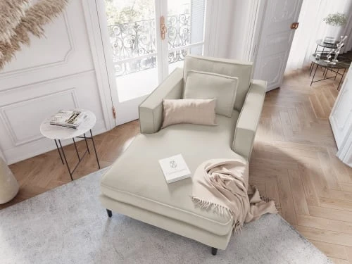 CXL By Christian Lacroix Méridiennes Méridien Veloursne 1 Place En Velours Beige 4 CXL By Christian Lacroix Méridiennes Méridien Veloursne 1 Place En Velours Beige – Image 2