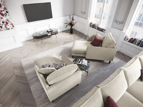 CXL By Christian Lacroix Méridiennes Méridien Veloursne 1 Place En Velours Beige 4 CXL By Christian Lacroix Méridiennes Méridien Veloursne 1 Place En Velours Beige – Image 2