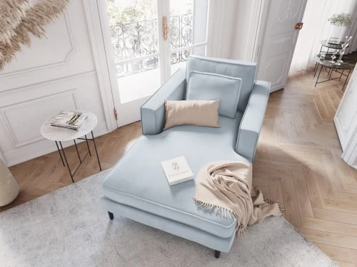 CXL By Christian Lacroix Méridiennes Méridien Veloursne 1 Place En Velours Bleu Clair 4 CXL By Christian Lacroix Méridiennes Méridien Veloursne 1 Place En Velours Bleu Clair – Image 2