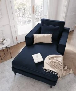 CXL By Christian Lacroix Méridiennes Méridien Veloursne 1 Place En Velours Bleu Foncé -Magasin Méridiennes meridien veloursne 1 place en velours bleu fonce 6