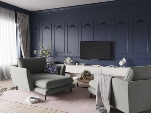 CXL By Christian Lacroix Méridiennes Méridien Veloursne 1 Place En Velours Gris Clair 4 CXL By Christian Lacroix Méridiennes Méridien Veloursne 1 Place En Velours Gris Clair – Image 2