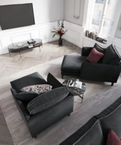 CXL By Christian Lacroix Méridiennes Méridien Veloursne 1 Place En Velours Gris Foncé -Magasin Méridiennes meridien veloursne 1 place en velours gris fonce 5