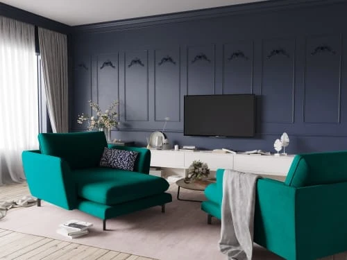 CXL By Christian Lacroix Méridiennes Méridien Veloursne 1 Place En Velours Pétrole 4 CXL By Christian Lacroix Méridiennes Méridien Veloursne 1 Place En Velours Pétrole – Image 2