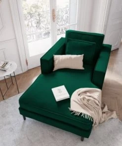 CXL By Christian Lacroix Méridiennes Méridien Veloursne 1 Place En Velours Vert Bouteille -Magasin Méridiennes meridien veloursne 1 place en velours vert bouteille 6