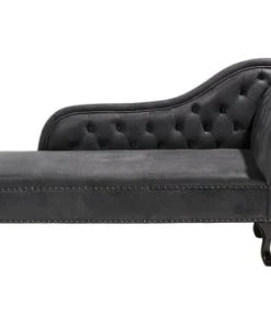 Beliani Méridiennes Méridienne Chesterfield Grise Côté Droit